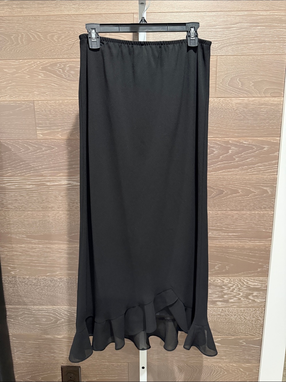 Black Maxi Skirt with Ruffled Hem
